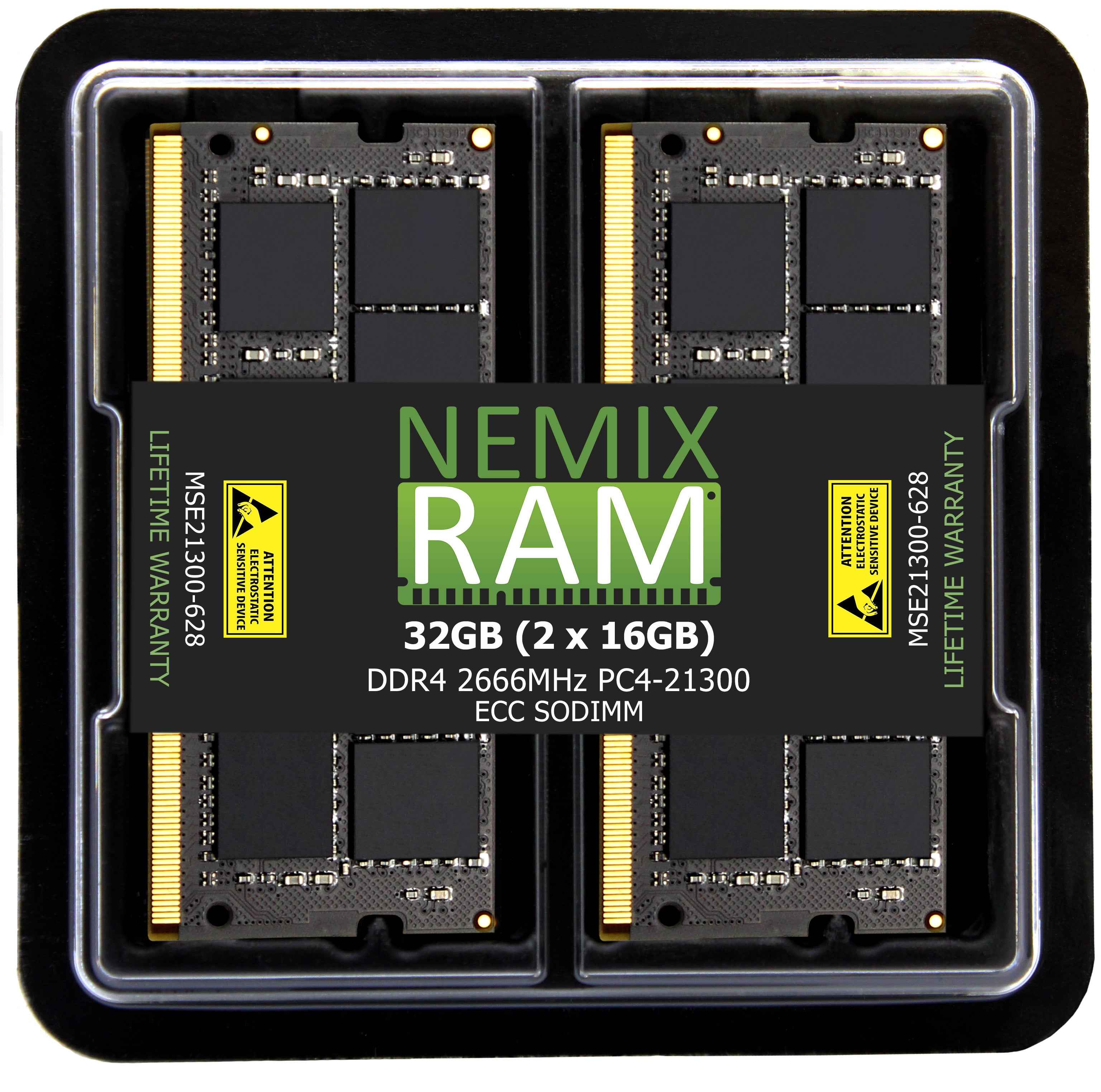 QNAP RAM-16GDR4ECT0-SO-2666 16GB DDR4 2666MHz PC4-21300 ECC SODIMM 2Rx8 Compatible Memory