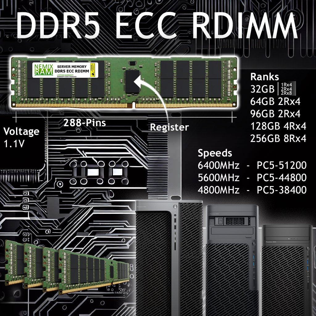 Dell PowerEdge R760 Rack Server - DDR5 4800MHz PC5-38400 - RDIMM