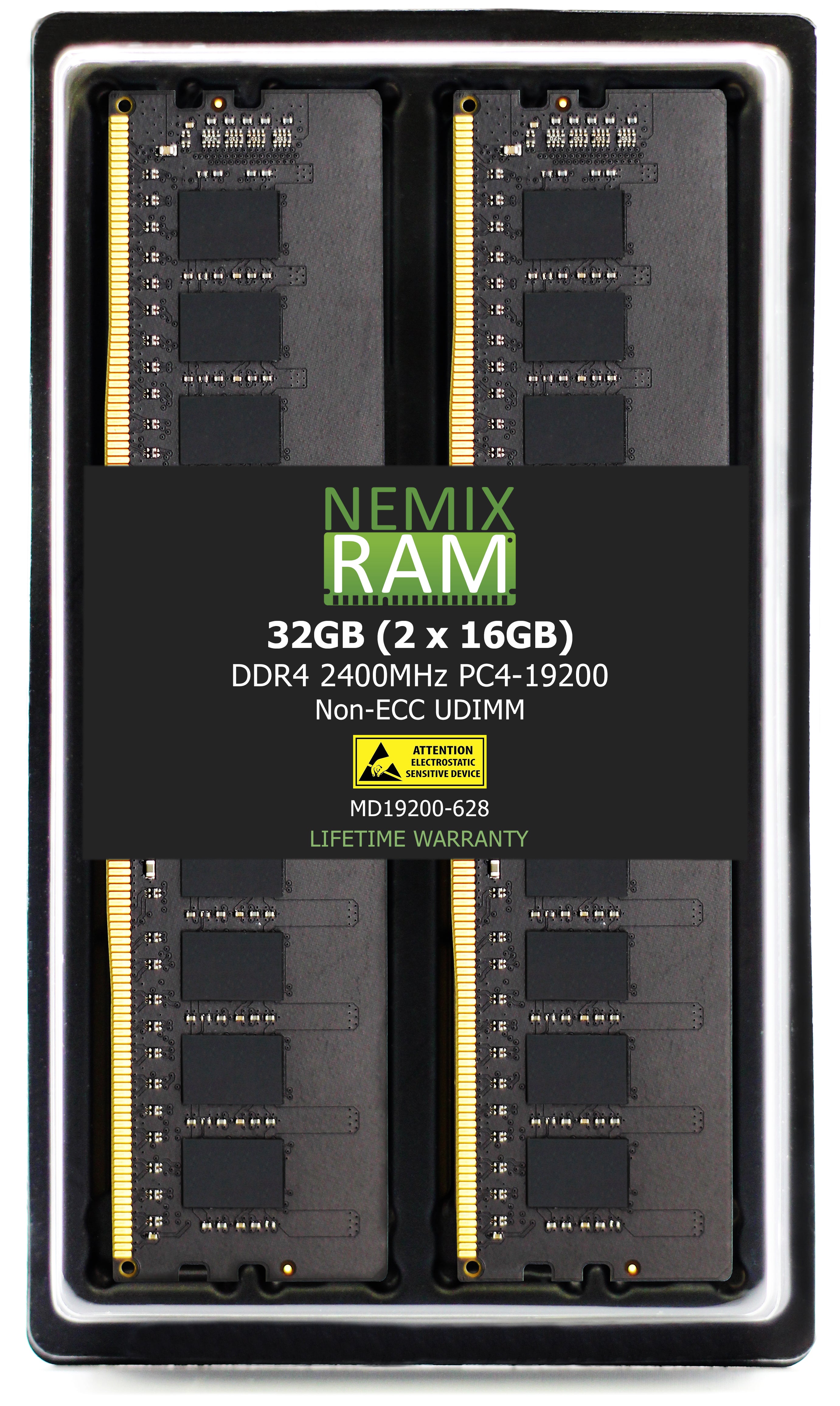 QNAP RAM-16GDR4A1-UD-2400 16GB DDR4 2400MHz PC4-19200 UDIMM 2Rx8 Compatible Memory