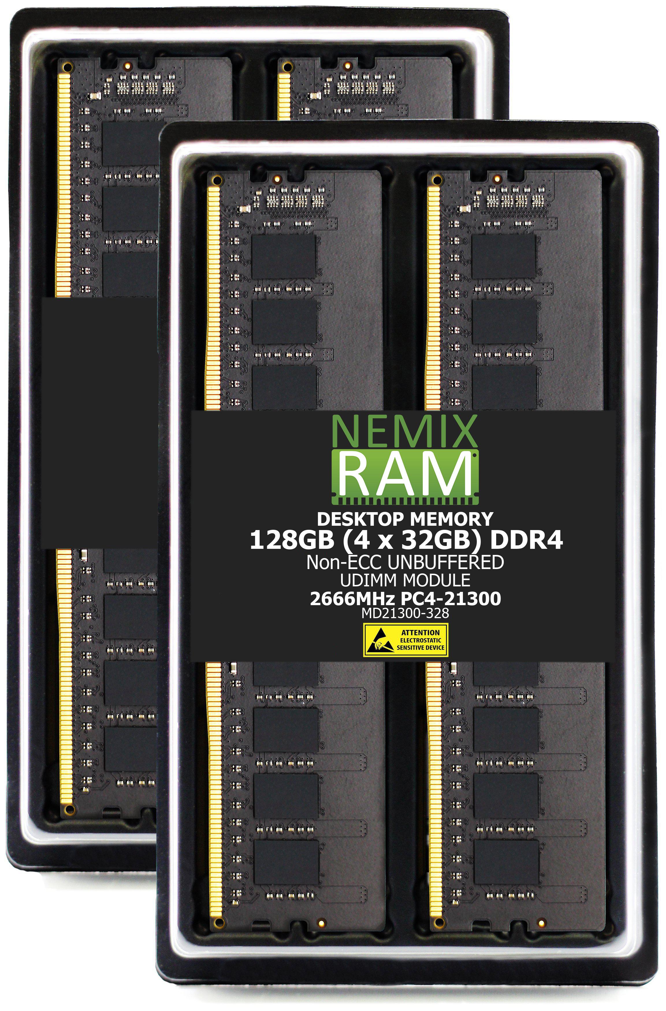 QNAP RAM-32GDR4S0-UD-2666 32GB DDR4 2666MHz PC4-21300 UDIMM 2Rx8 Compatible Memory