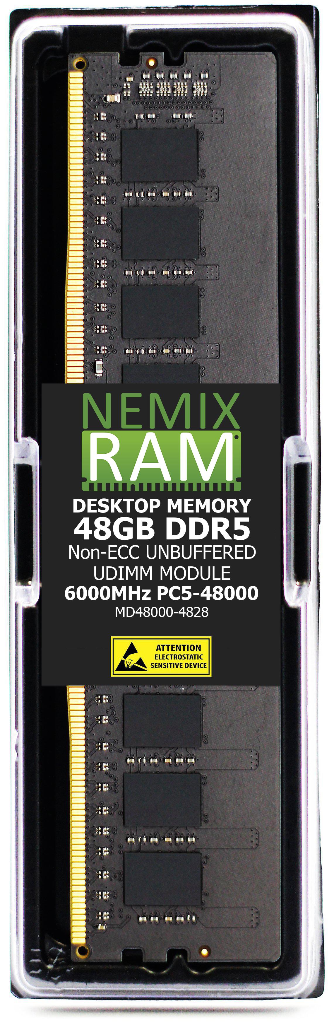 DDR5 6000MHz PC5-48000 NON-ECC 288-pin UDIMM