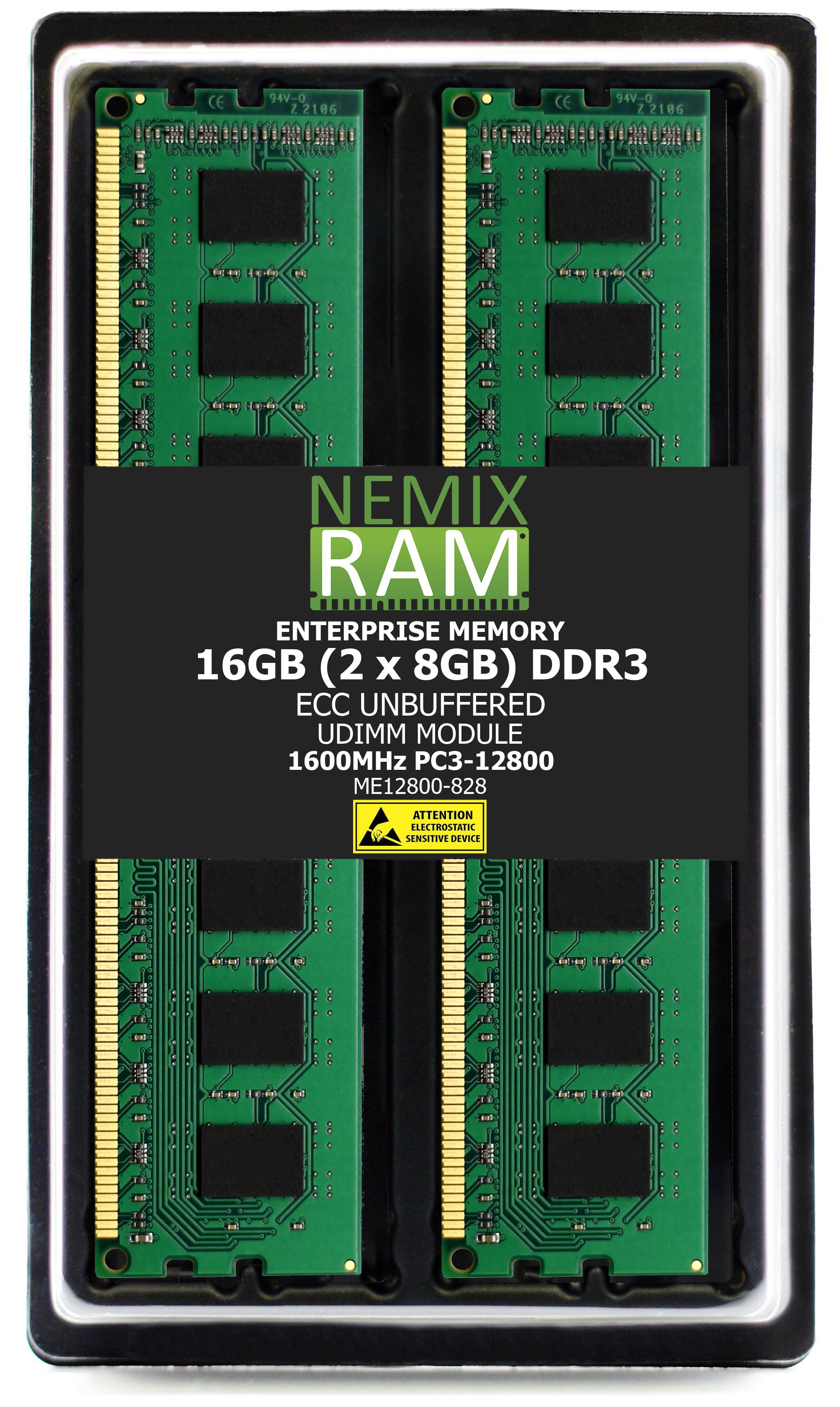 QNAP RAM-8GDR3EC-LD-1600 8GB DDR3 1600MHz PC3-12800 ECC UDIMM 2Rx8 Compatible Memory