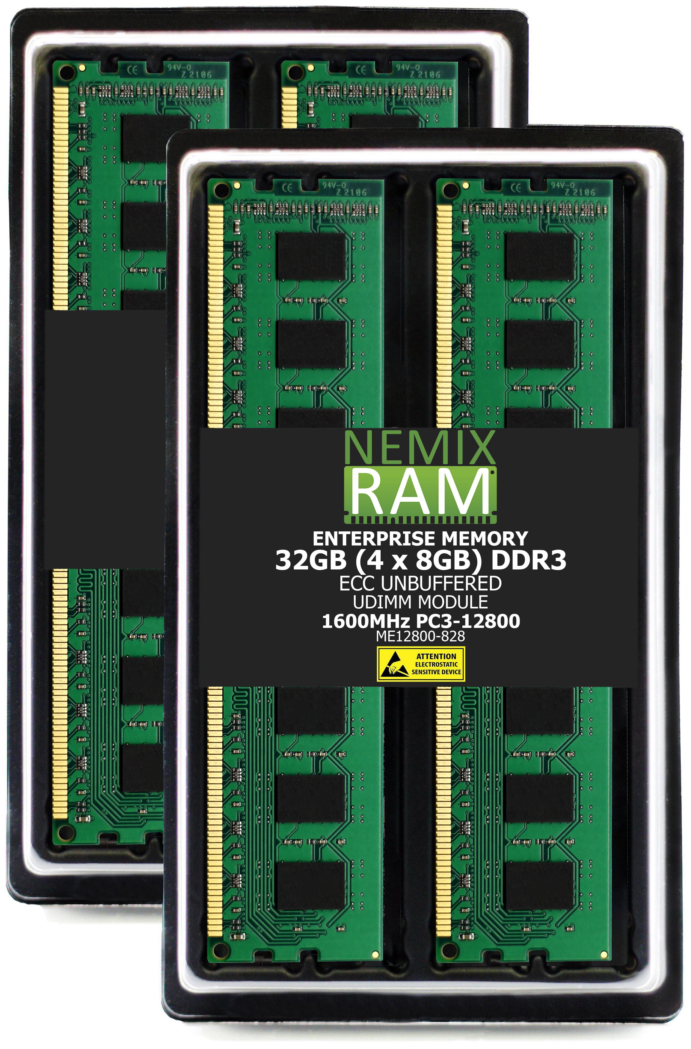 QNAP RAM-8GDR3EC-LD-1600 8GB DDR3 1600MHz PC3-12800 ECC UDIMM 2Rx8 Compatible Memory