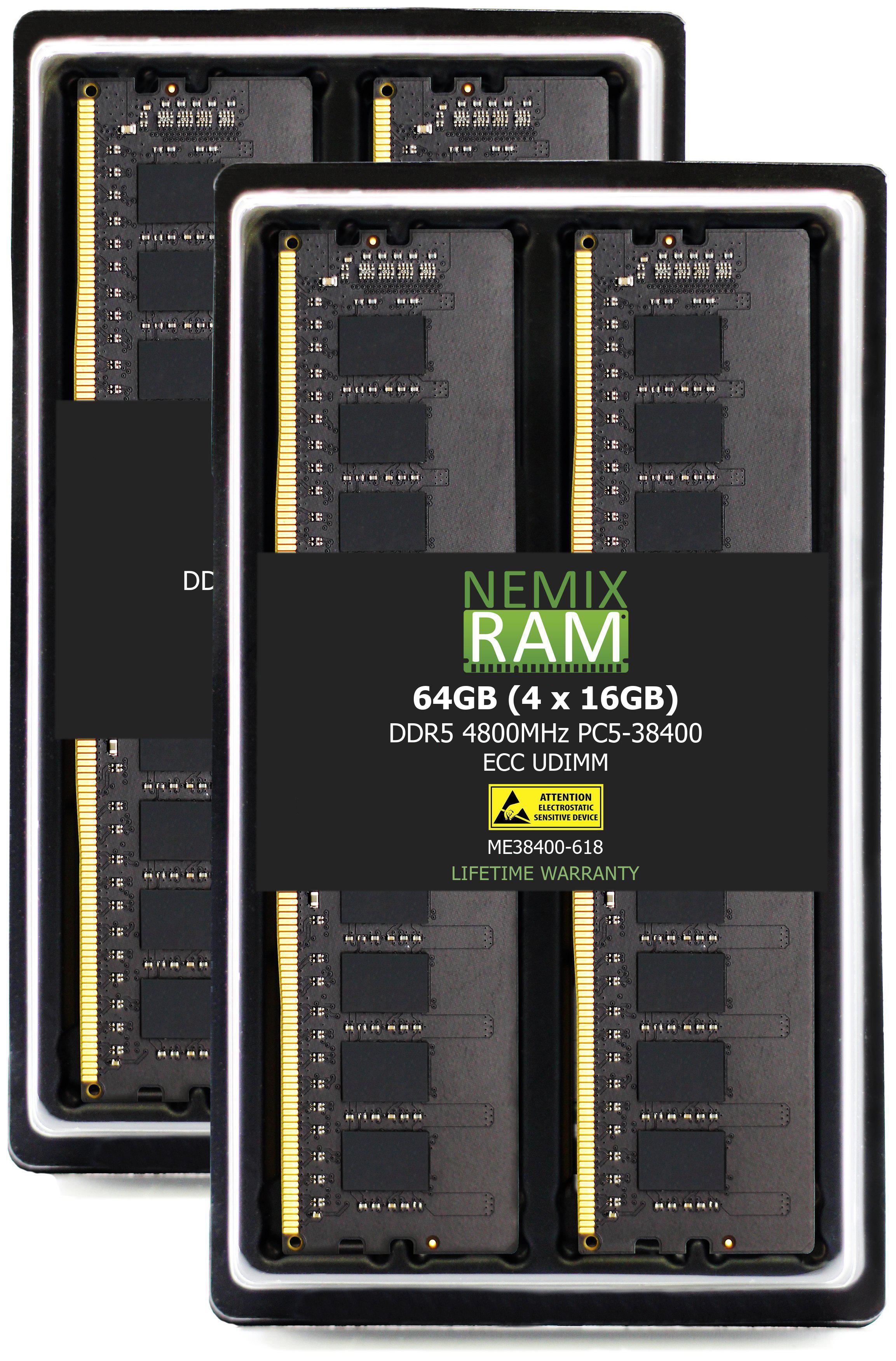 DDR5 4800MHz PC5-38400 ECC 288-pin UDIMM