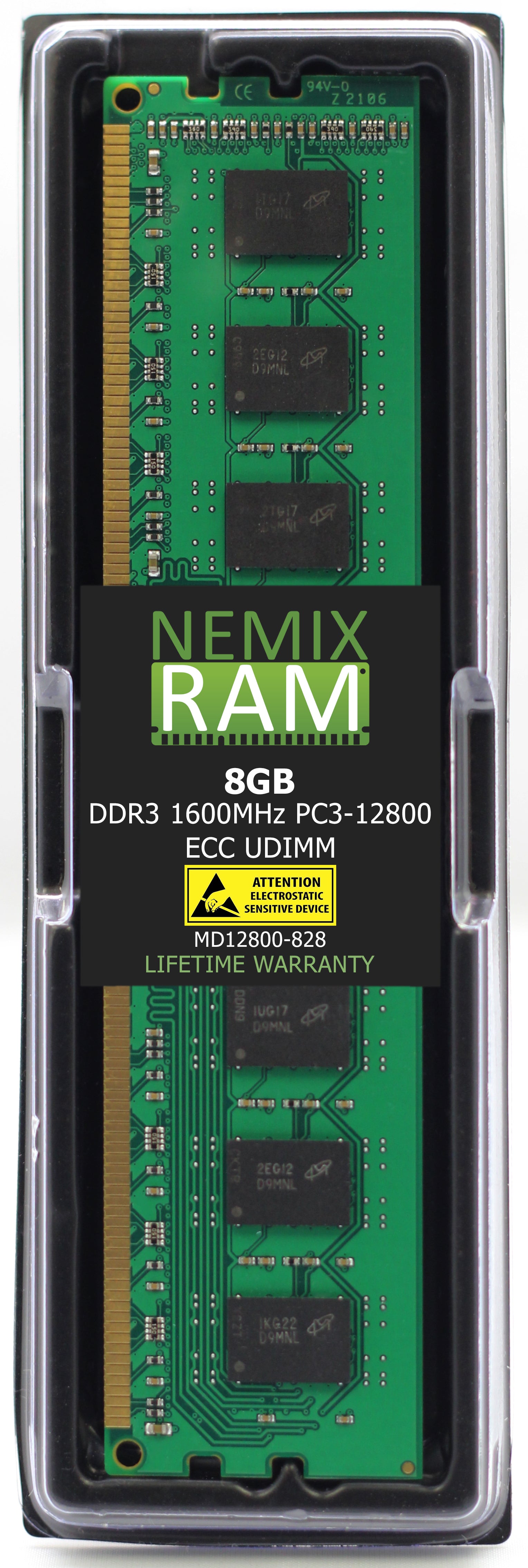 QNAP RAM-8GDR3-LD-1600 8GB DDR3 1600MHz PC3-12800 UDIMM 2Rx8 Compatible Memory
