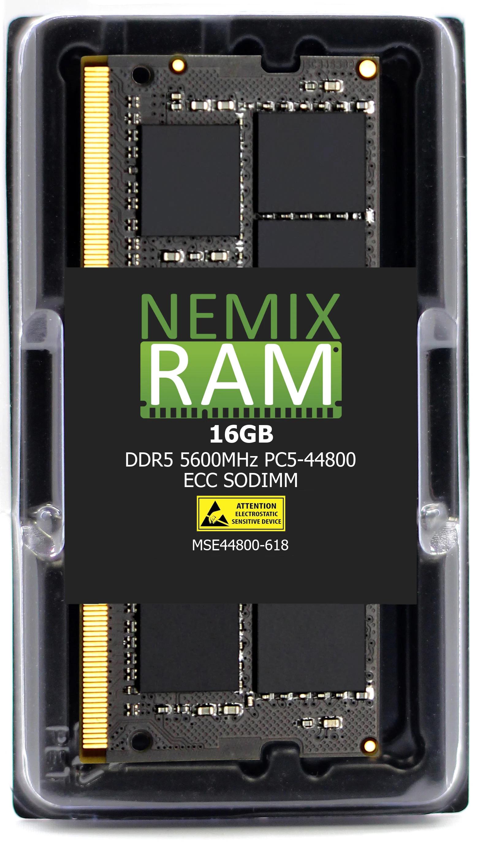 NEMIX RAM 16GB (1 x 16GB) DDR5 5600MHz PC5-44800 1Rx8 1.1V  ECC SODIMM Unbuffered Memory Compatible with Kingston KSM56T46BS8KM-16HA