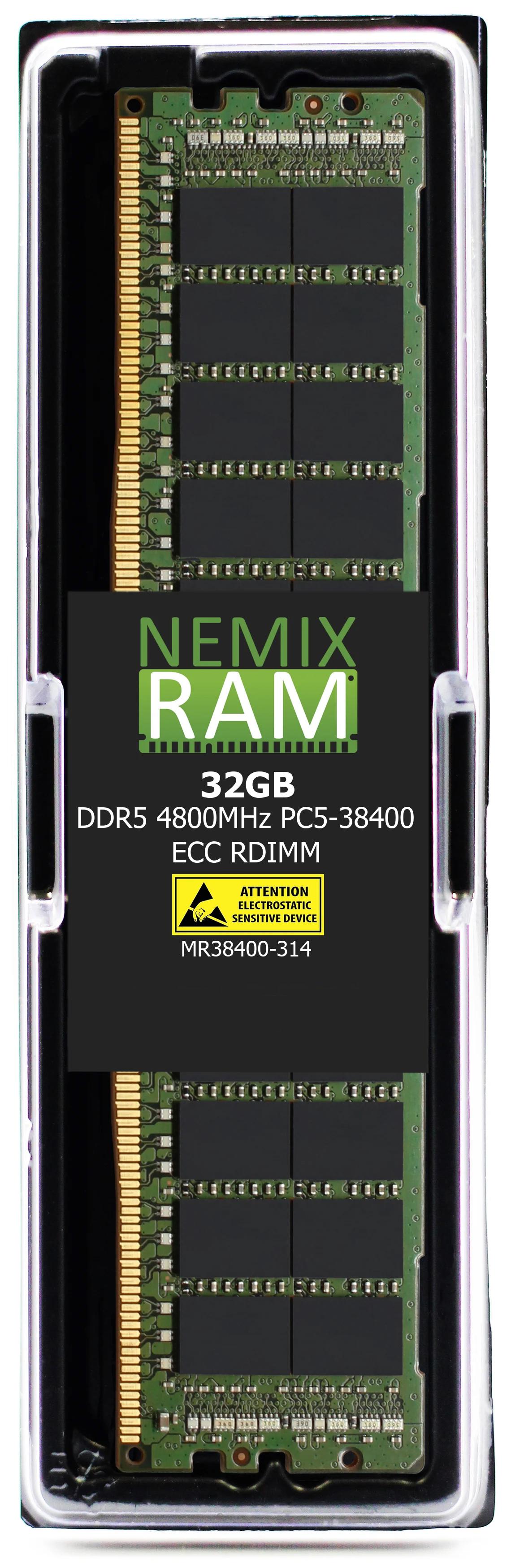 NEMIX RAM 32GB DDR5 4800MHz PC5-38400 1Rx4 1.1V 288-PIN ECC RDIMM Registered Server Memory Kit Compatible with Hynix HMCG84MEBRA105N