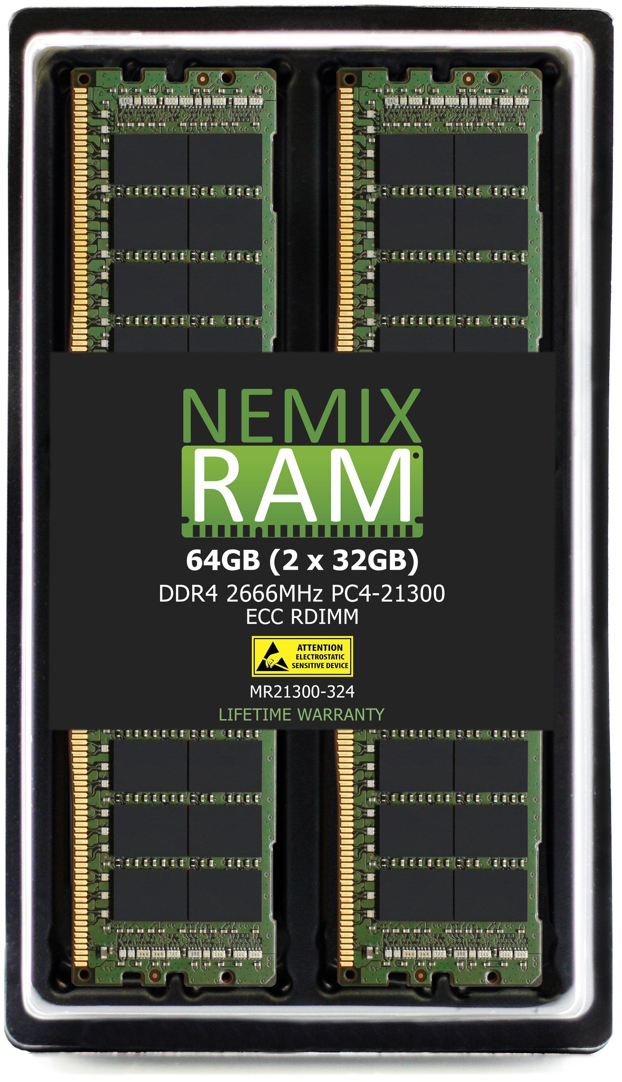 QNAP RAM-32GDR4ECK0-RD-2666 32GB DDR4 2666MHz PC4-21300 RDIMM 2Rx4 Compatible Memory