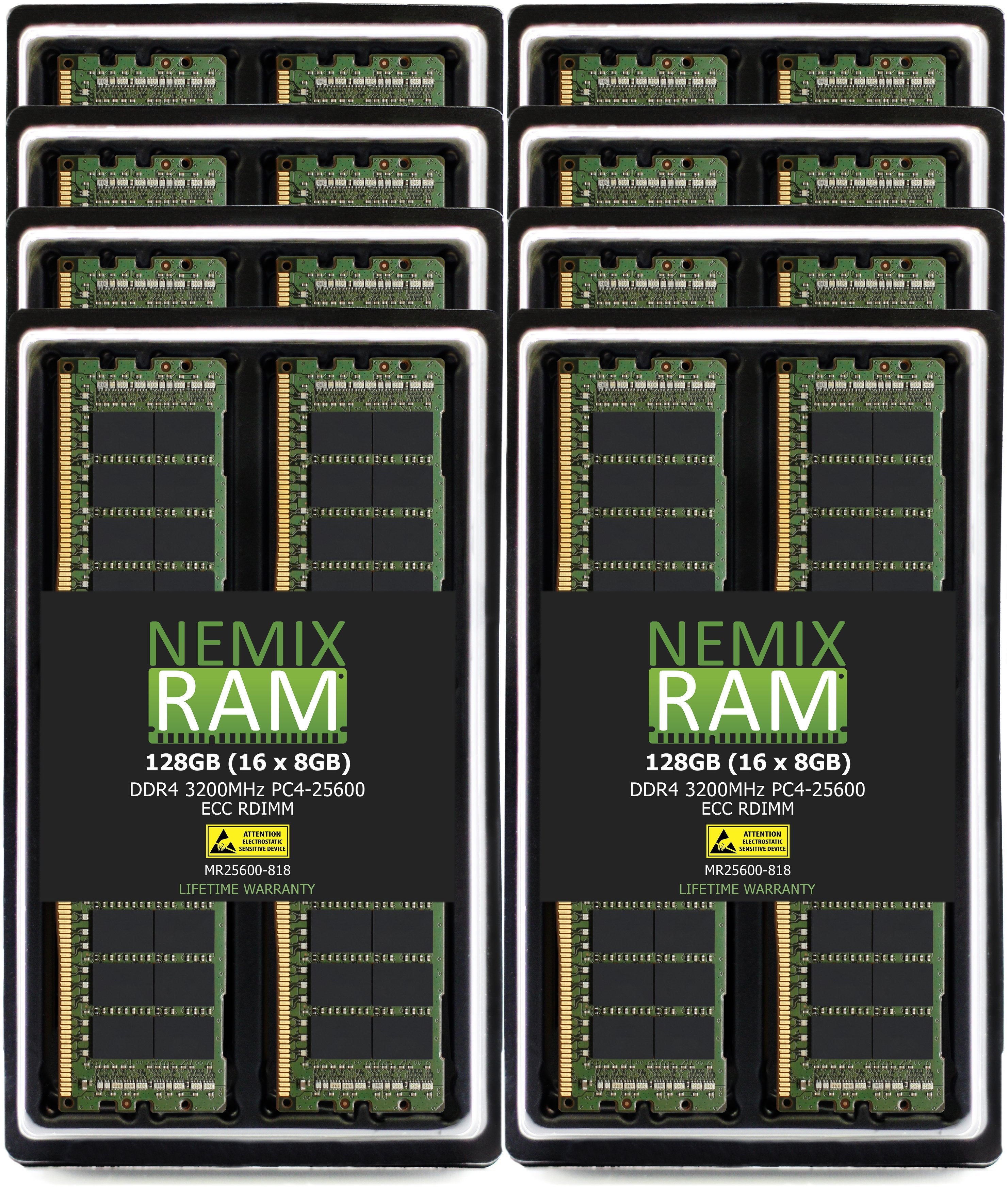 QNAP RAM-8GDR4ECT0-RD-3200 8GB DDR4 3200MHz PC4-25600 RDIMM 1Rx8 Compatible Memory