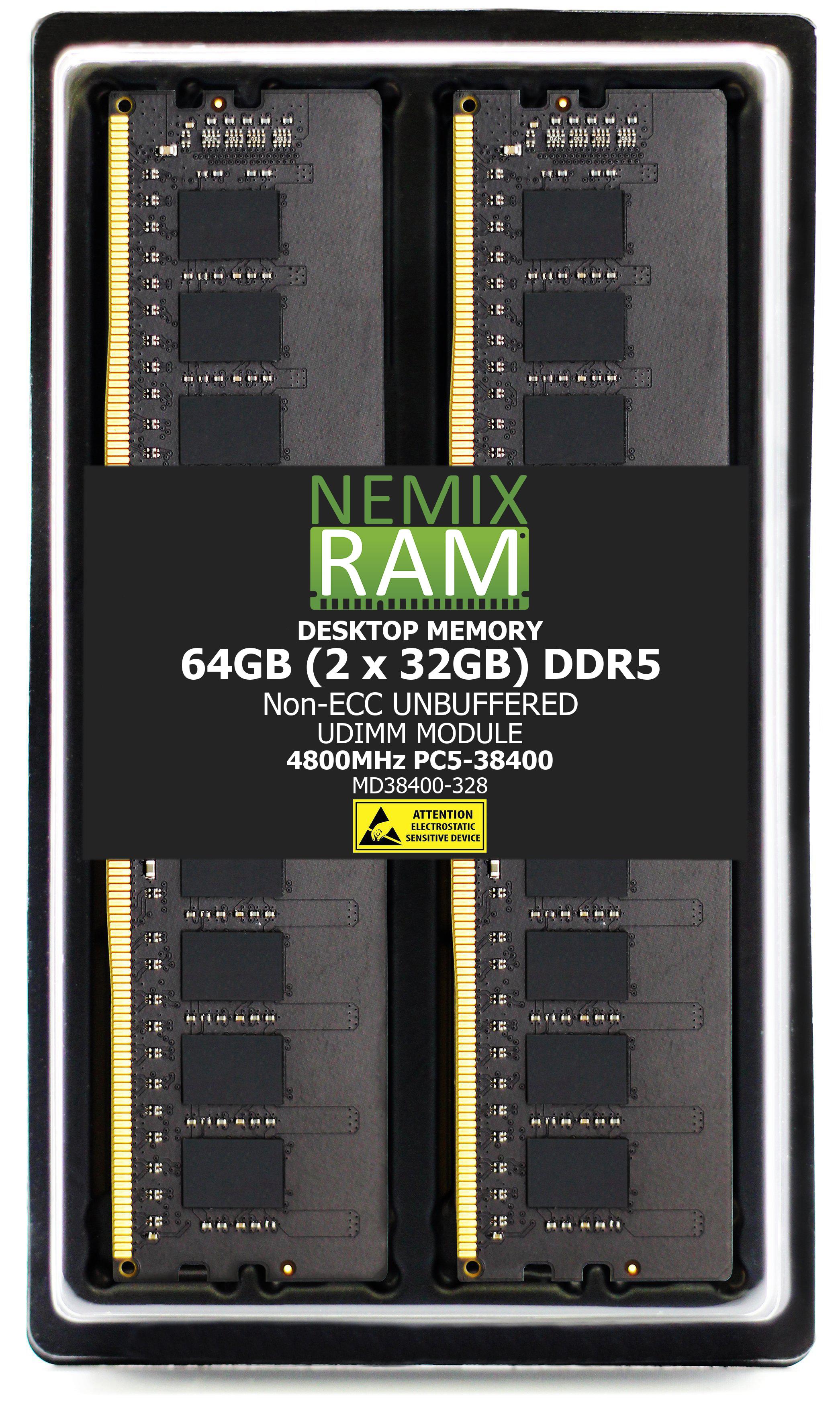 NEMIX RAM Limited DDR5 Memory Compatible with Motherboards utilizing ONLY Intel Series Processor with Intel W680 Chipset - NOT Compatible with AMD CPU - DDR5 4800MHz PC5-38400 - UDIMM
