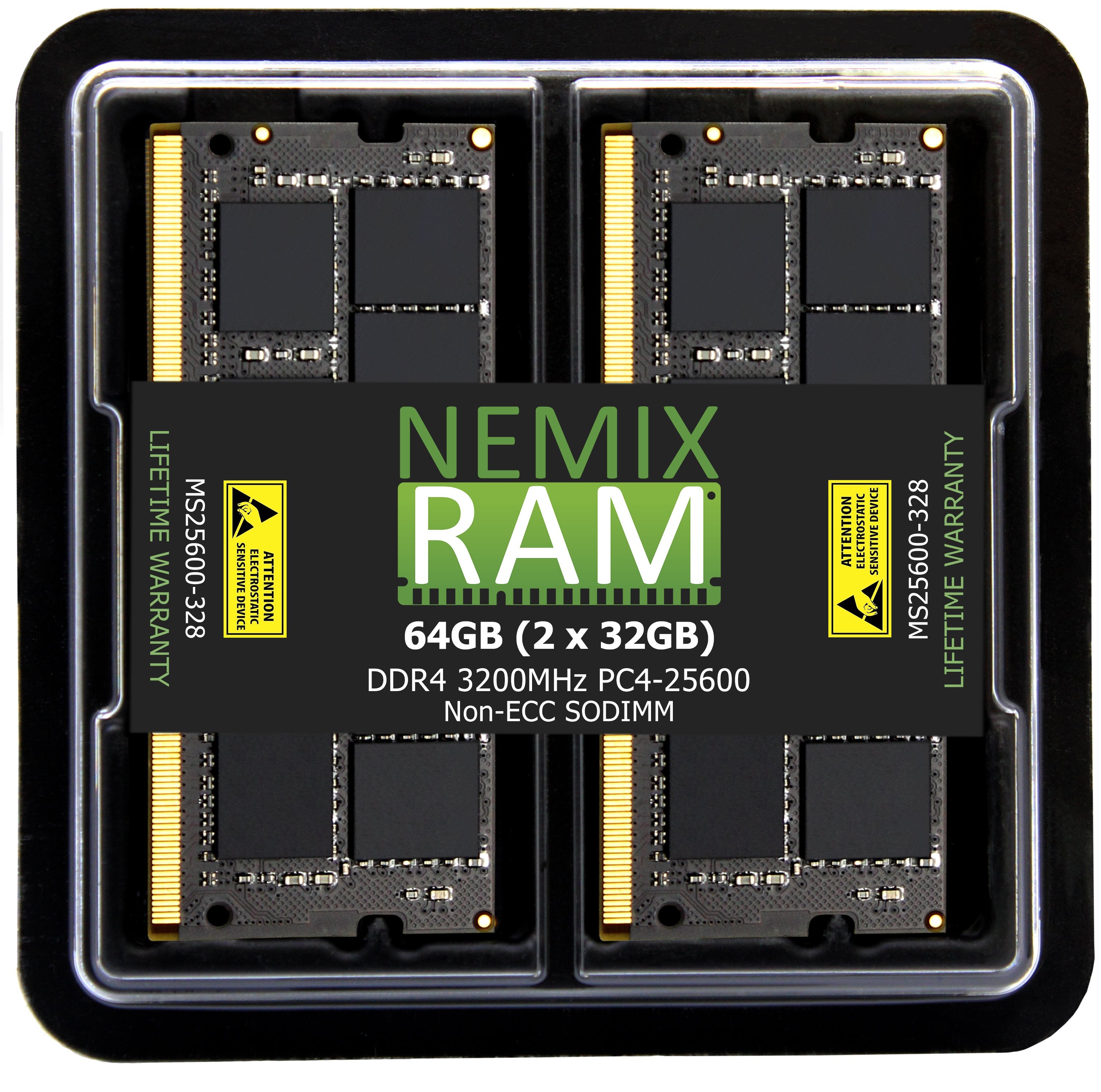 QNAP RAM-32GDR4K0-SO-3200 32GB DDR4 3200MHz PC4-25600 SODIMM 2Rx8 Compatible Memory