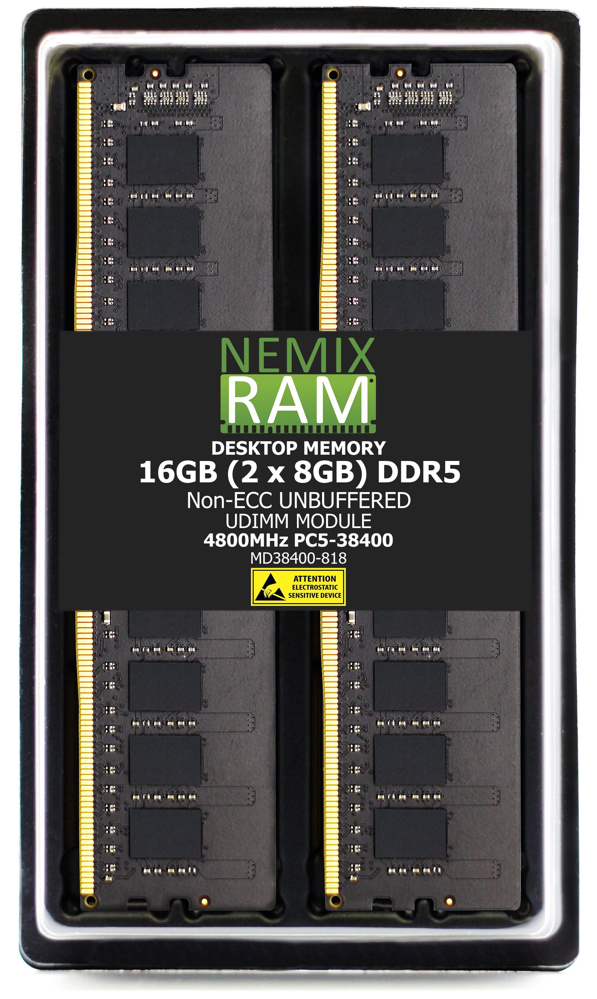 DDR5 4800MHz PC5-38400 NON-ECC 288-pin UDIMM
