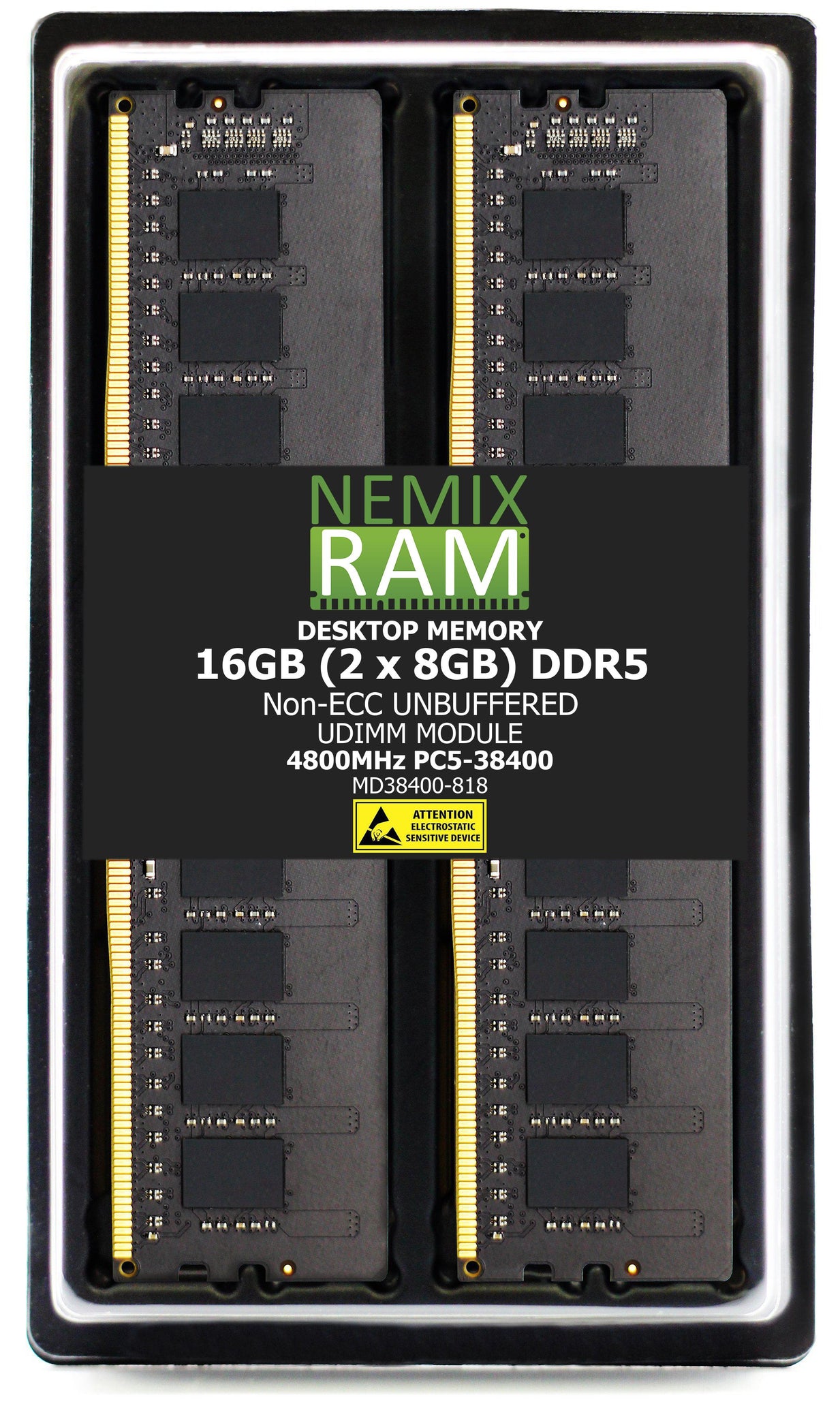DDR5 4800MHz PC5-38400 NON-ECC 288-pin UDIMM