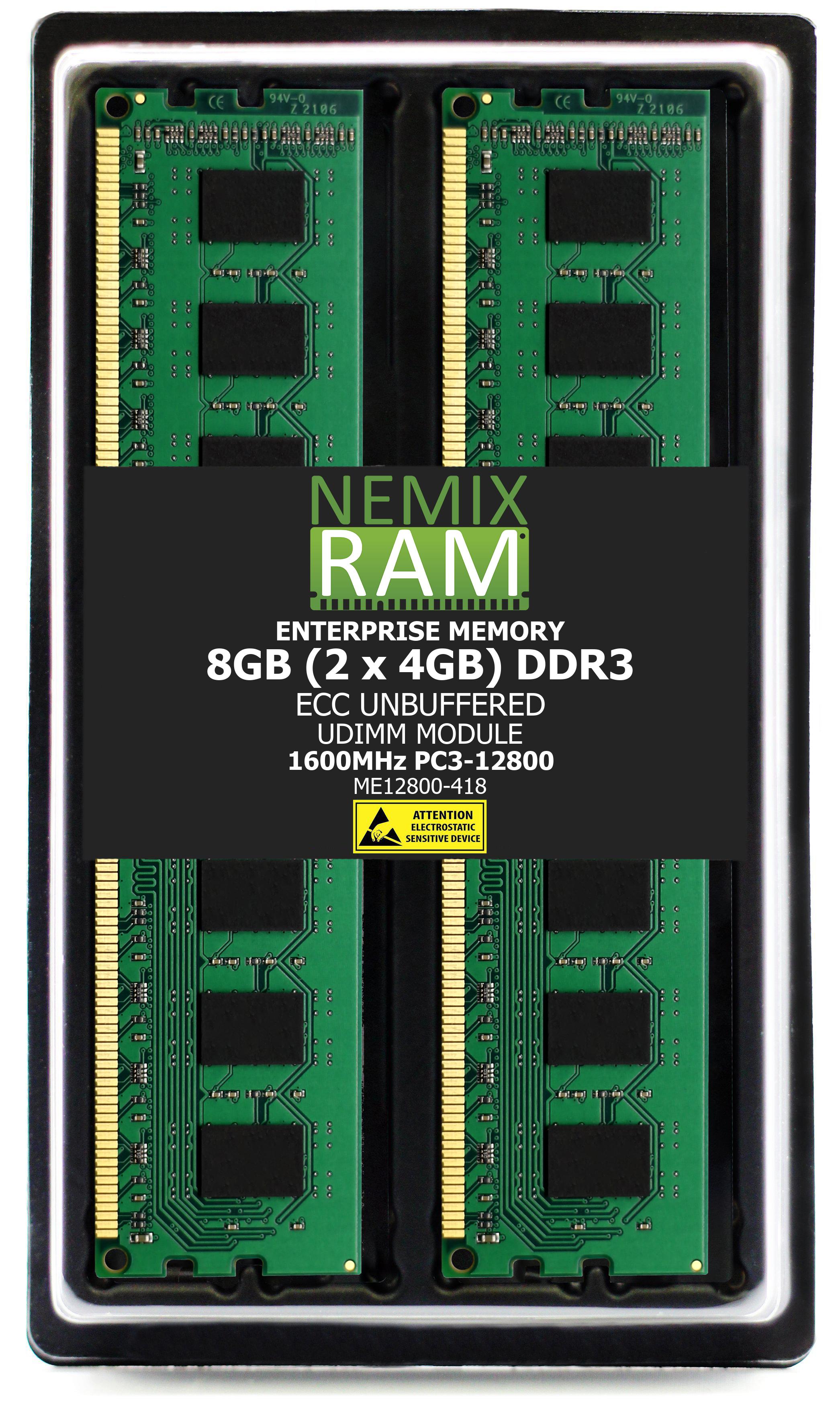 QNAP RAM-4GDR3EC-LD-1600 4GB DDR3 1600MHz PC3-12800 ECC UDIMM 1Rx8 Compatible Memory