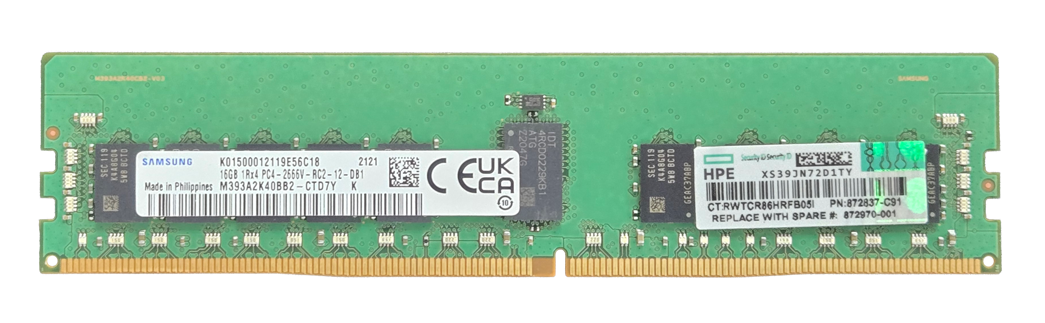 Original HPE 872837-C91 16GB 1Rx4 RDIMM Memory Upgrade