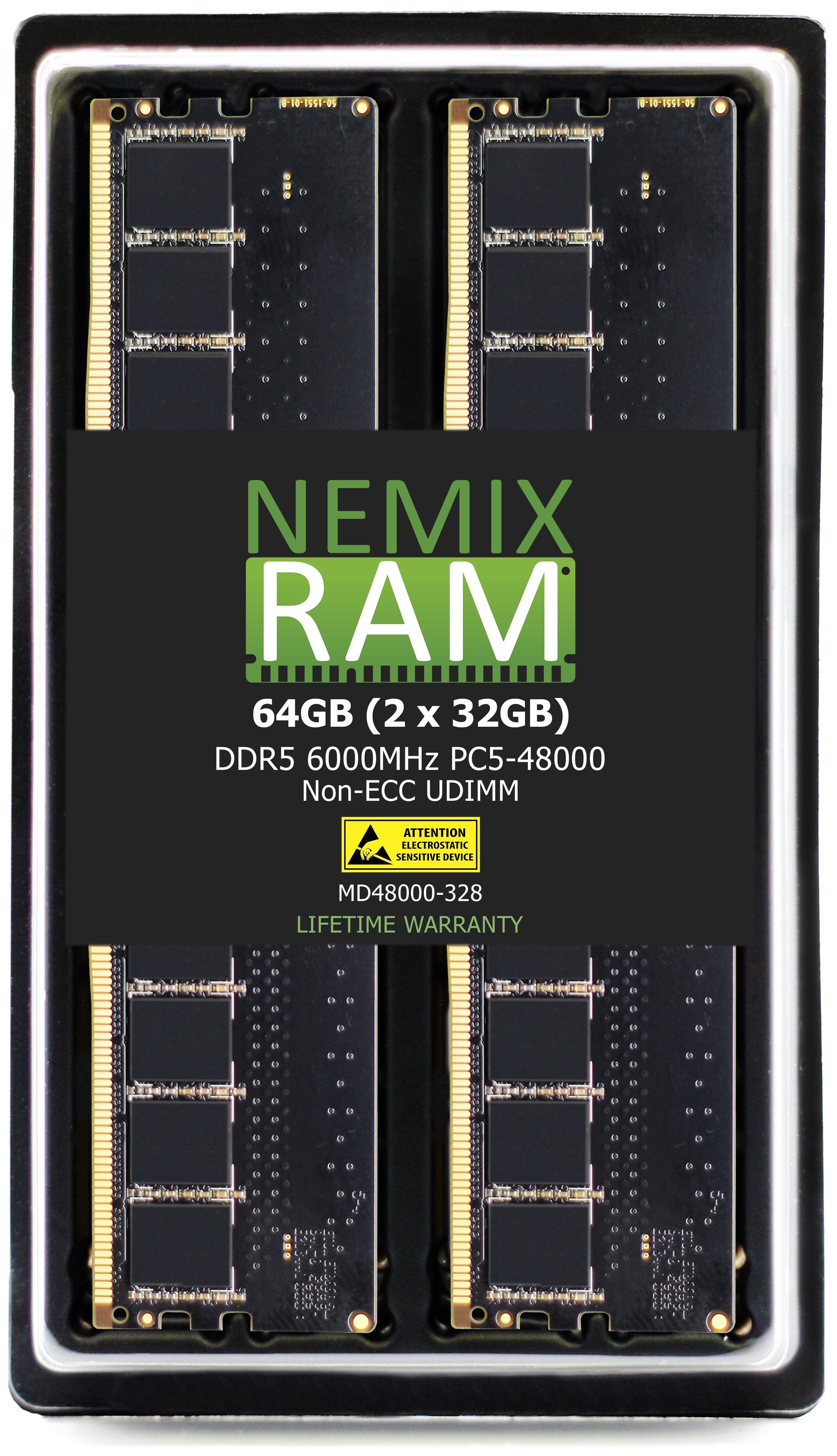 DDR5 6000MHz PC5-48000 NON-ECC 288-pin UDIMM