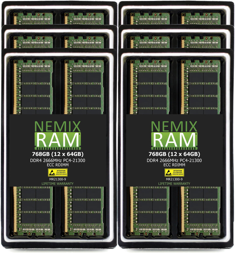 Nemix Ram 64GB Memory for ProLiant XL250a G9 Server DDR4 2666MHz PC4-21300  ECC Load Reduced LRDIMM 4Rx4 Server Specific Ram