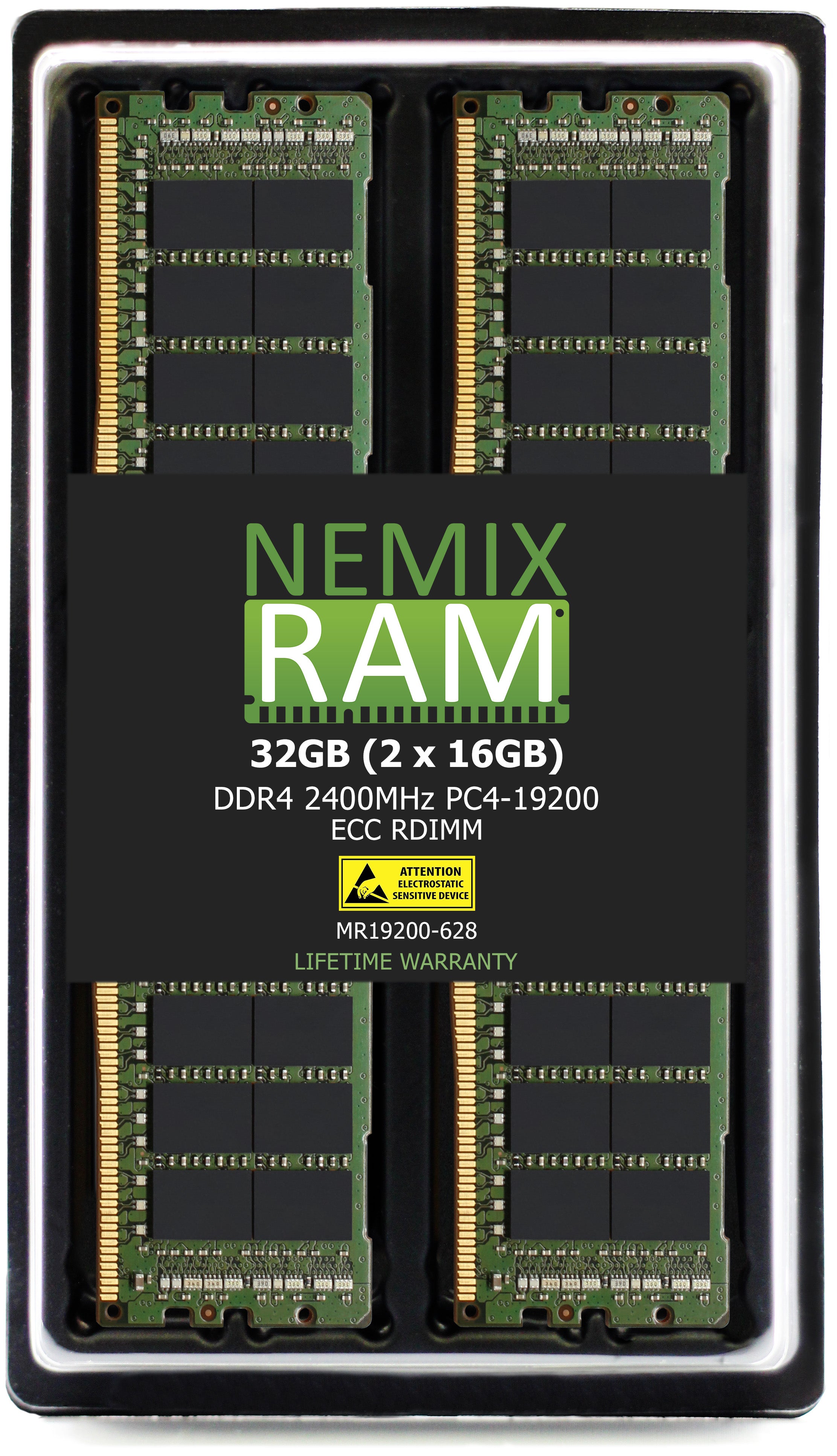 QNAP RAM-16GDR4ECT0-RD-2400 16GB DDR4 2400MHz PC4-19200 RDIMM 2Rx8 Compatible Memory
