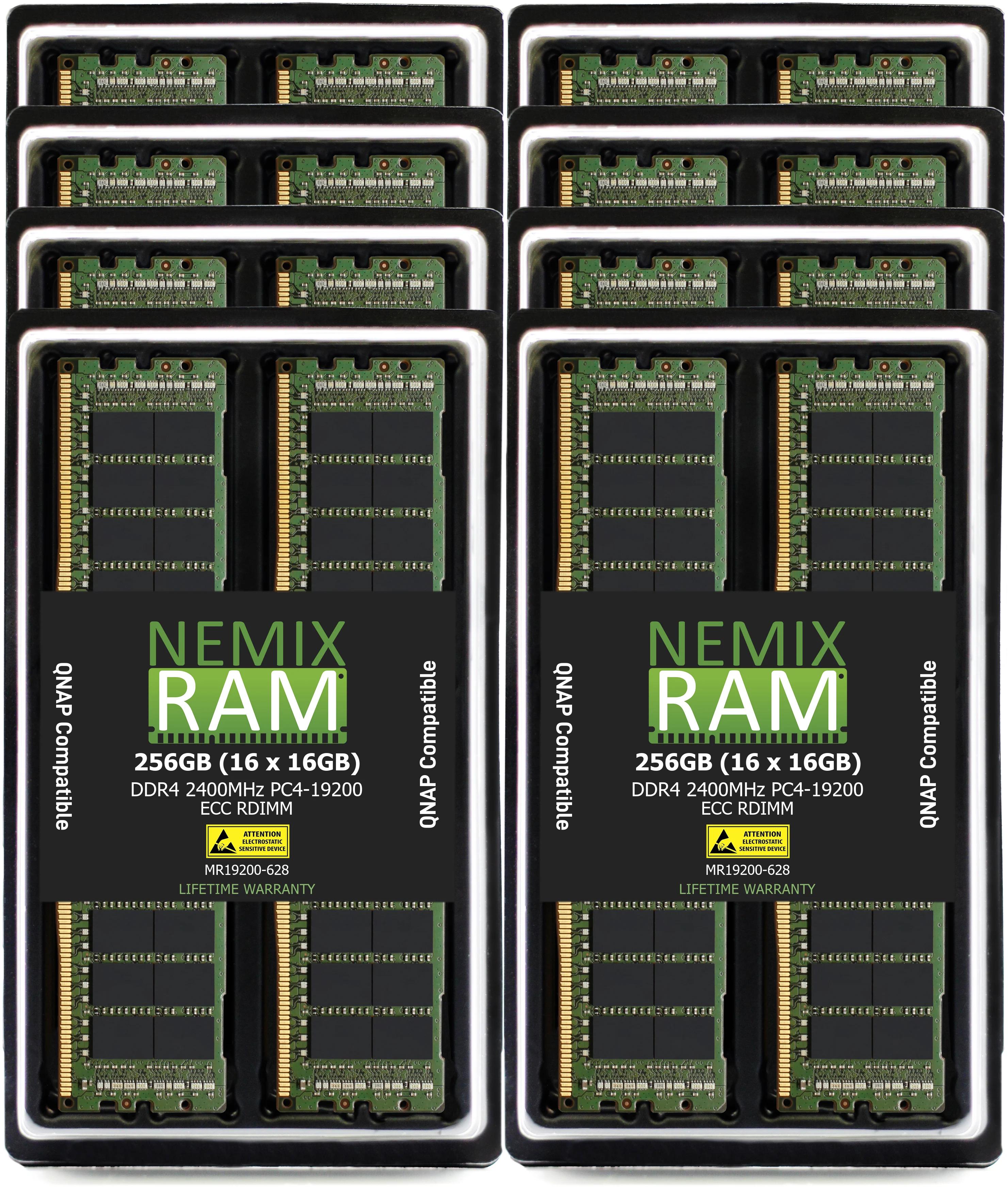 QNAP RAM-16GDR4ECT0-RD-2400 16GB DDR4 2400MHz PC4-19200 RDIMM 2Rx8 Compatible Memory