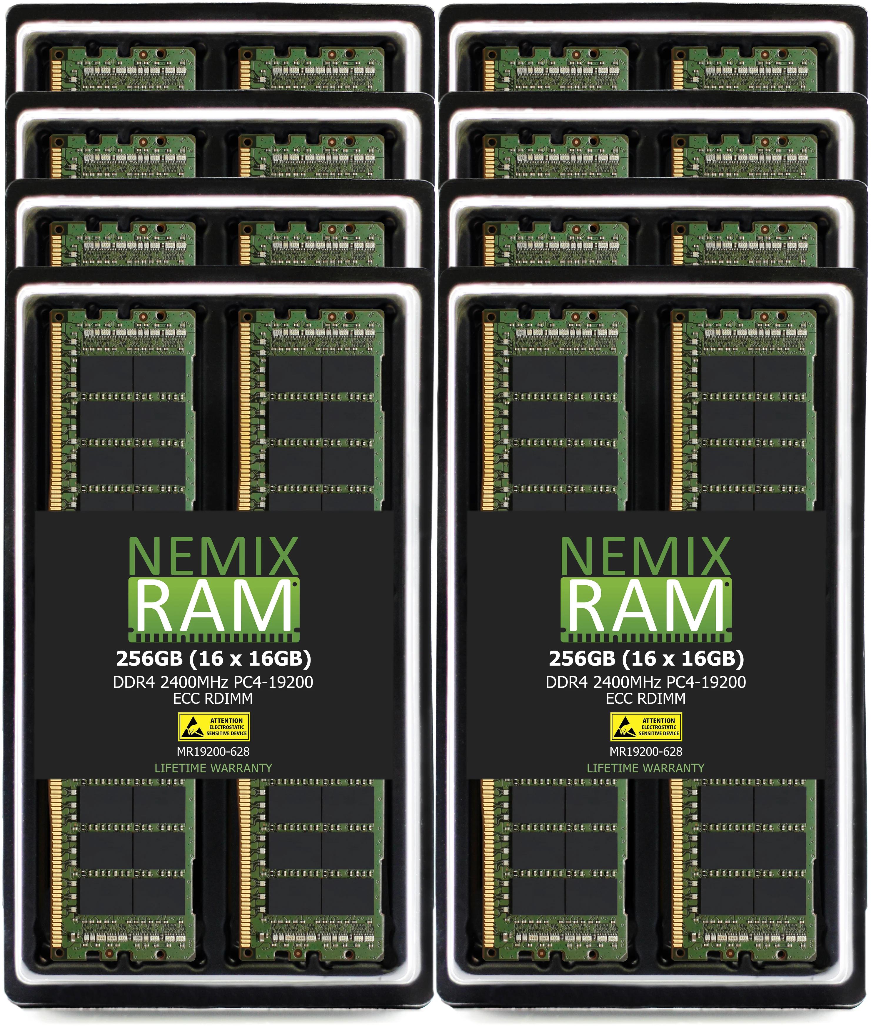 QNAP RAM-8GDR4ECT0-RD-2400 8GB DDR4 2400MHz PC4-19200 RDIMM 2Rx8 Compatible Memory