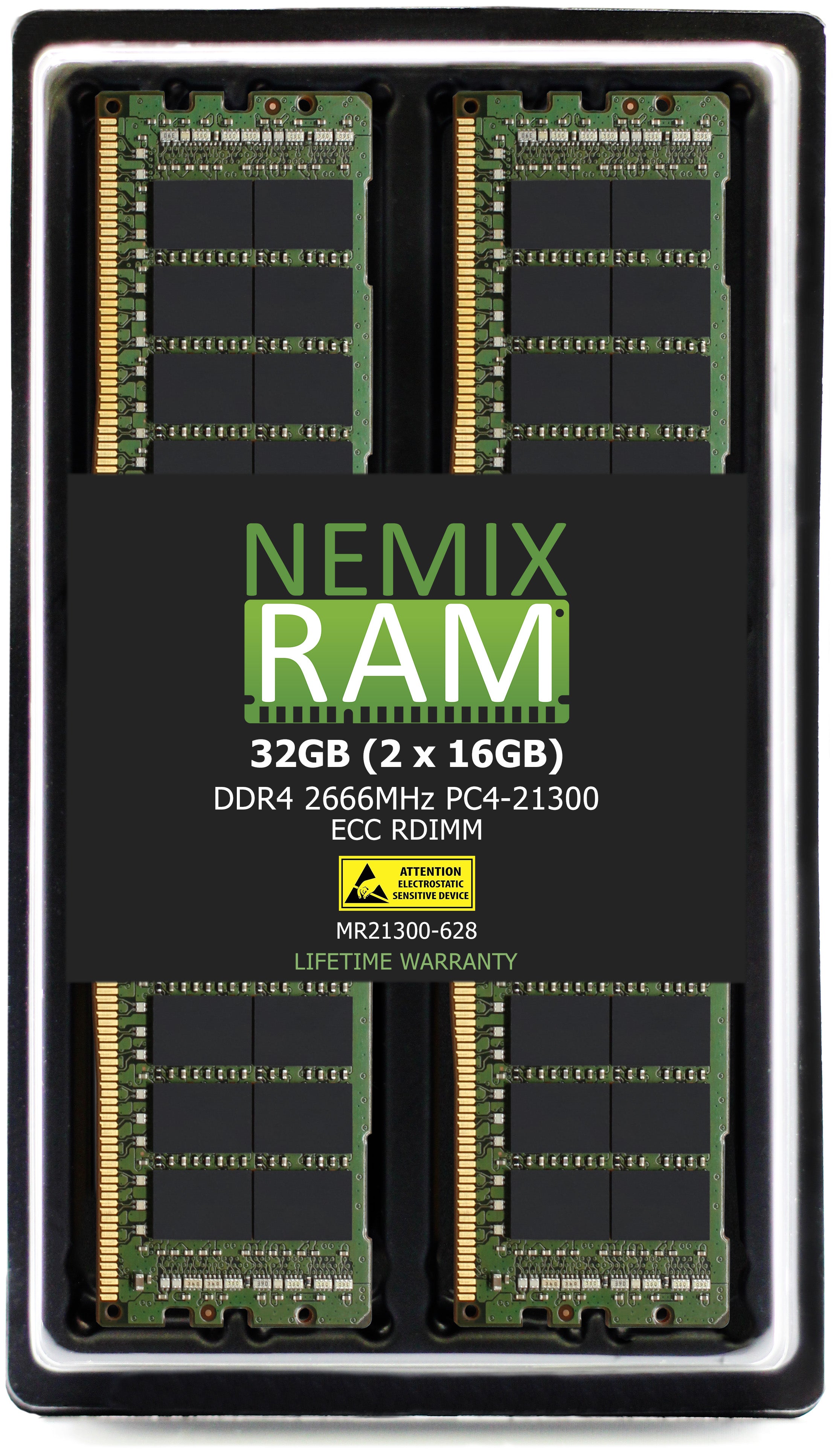 QNAP RAM-16GDR4ECT0-RD-2666 16GB DDR4 2666MHz PC4-21300 RDIMM 2Rx8 Compatible Memory