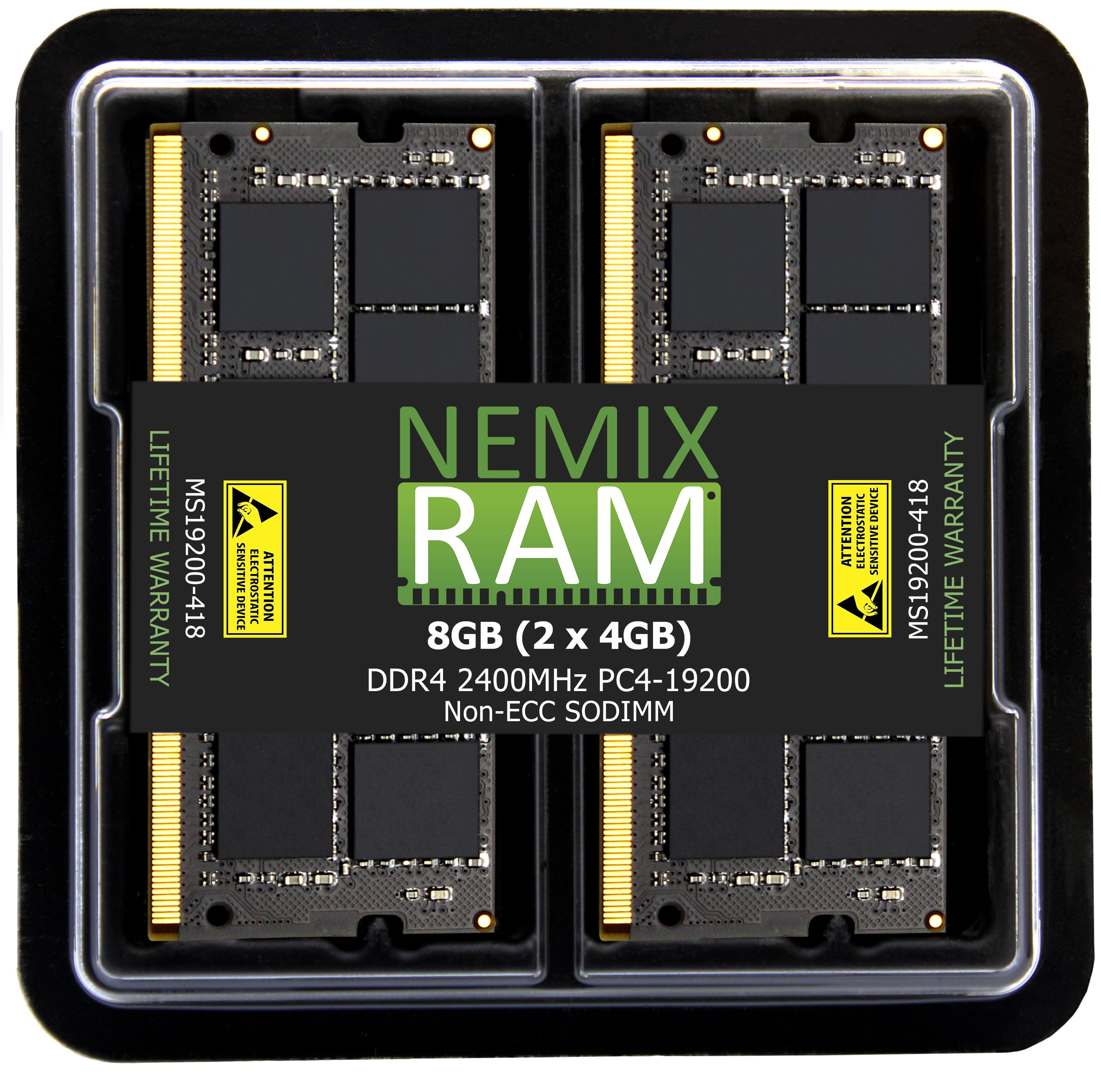 QNAP RAM-4GDR4K1-SO-2400 4GB DDR4 2400MHz PC4-19200 SODIMM 1Rx8 Compatible Memory