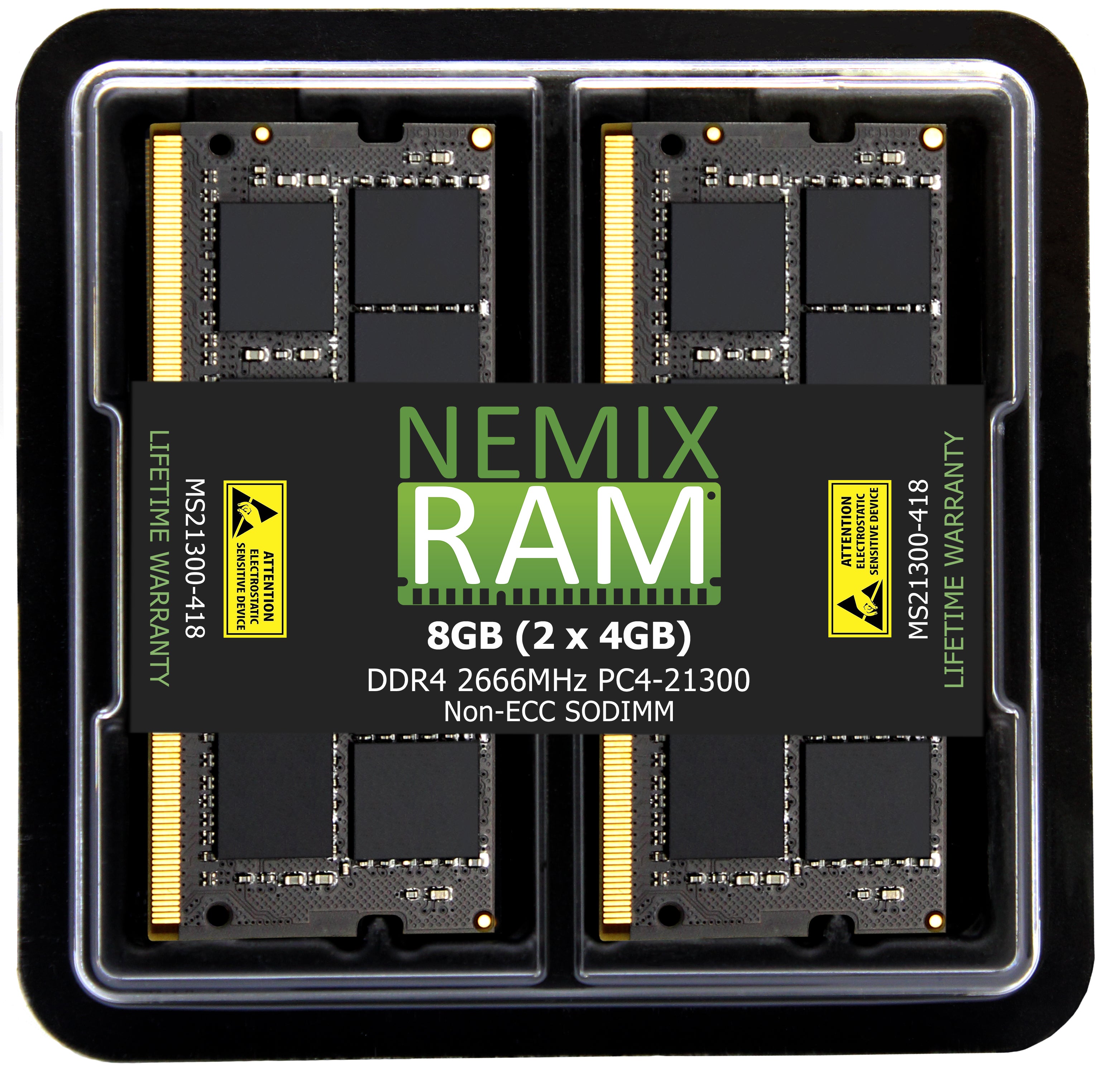 QNAP RAM-4GDR4T0-SO-2666 4GB DDR4 2666MHz PC4-21300 SODIMM 1Rx8 Compatible Memory