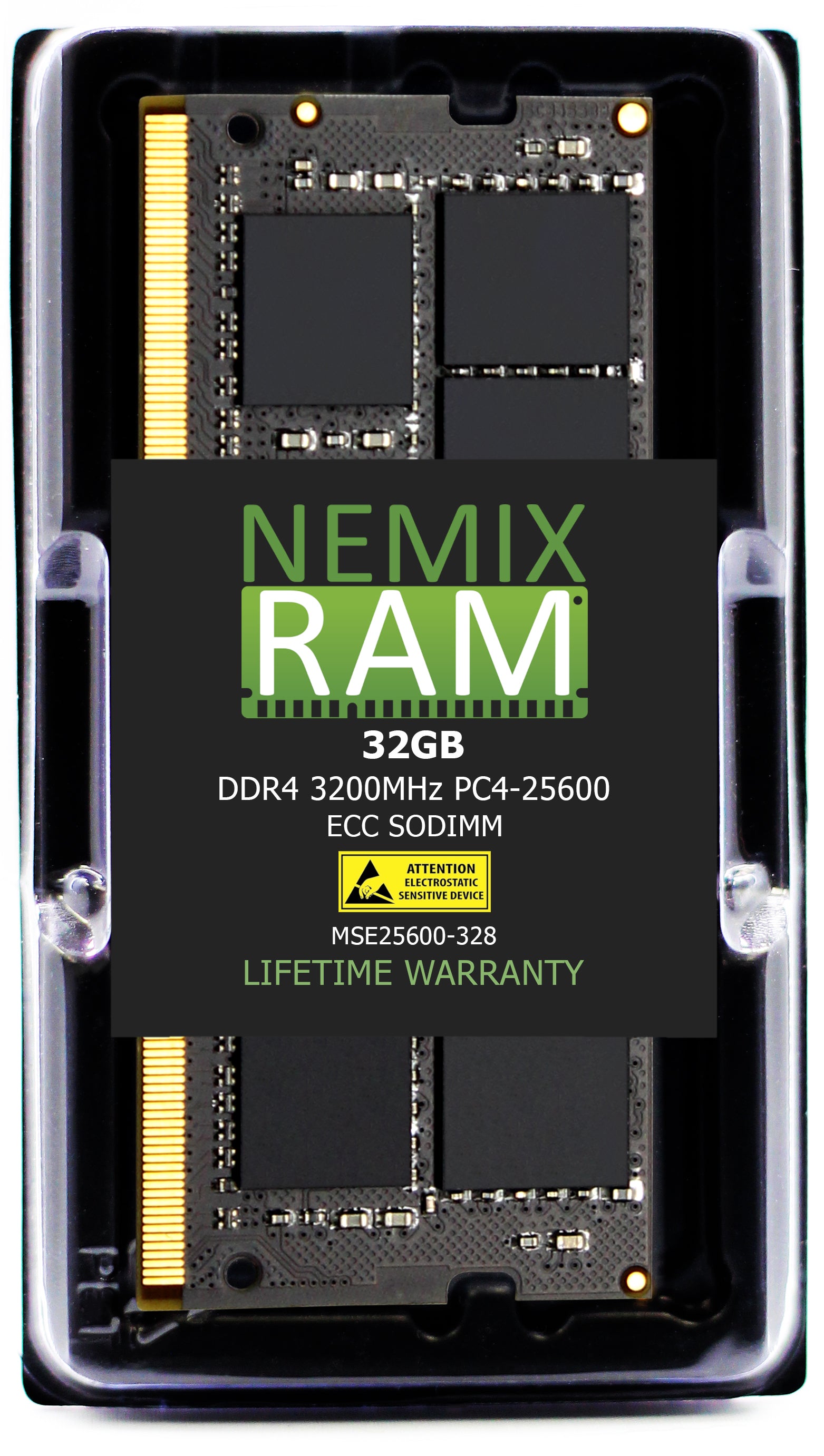 QNAP RAM-32GDR4ECK0-SO-3200 32GB DDR4 3200MHz PC4-25600 ECC SODIMM 2Rx8 Compatible Memory